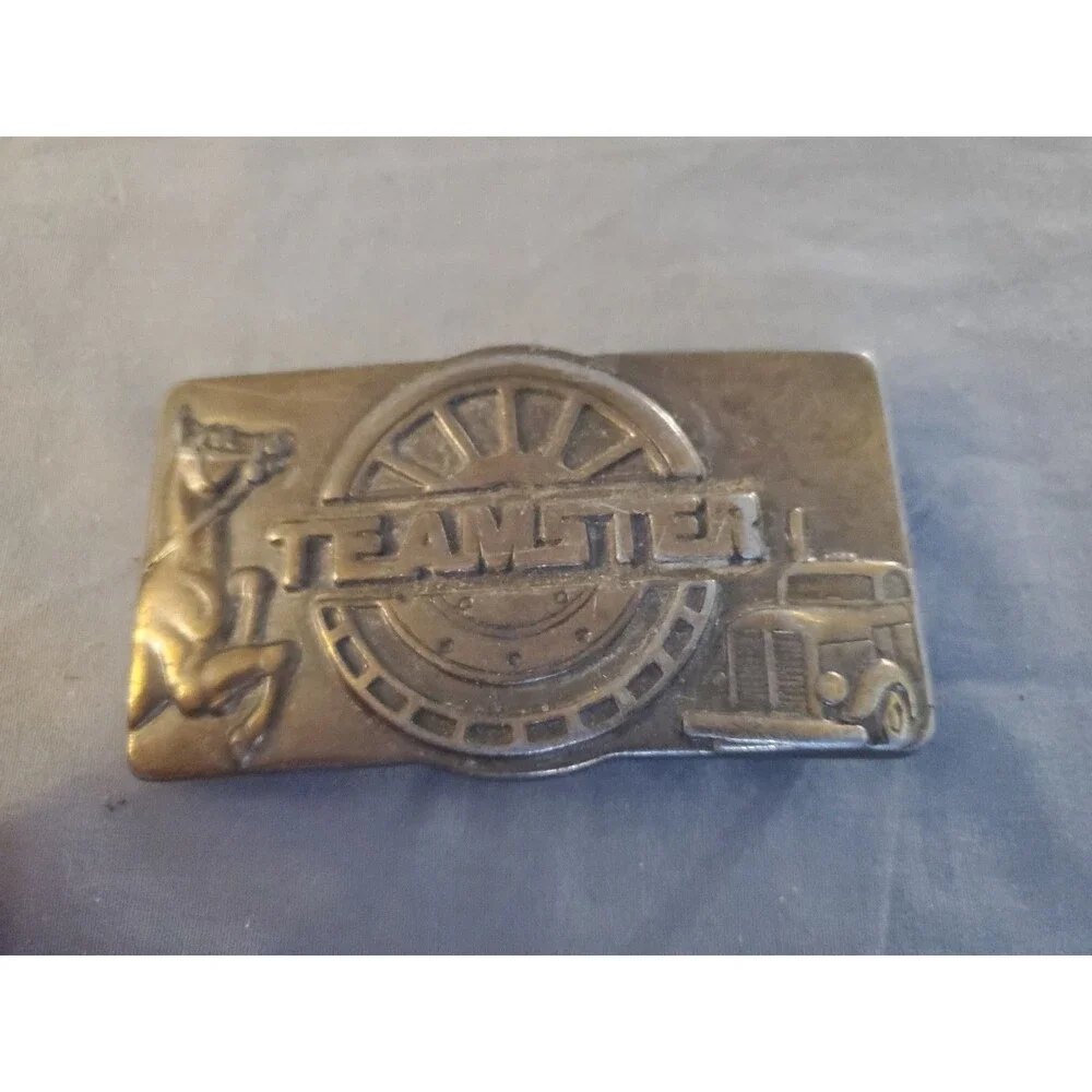Teamsters Brass Belt Buckle Trucking UPS ABF Yellow Penske TForce DHL
